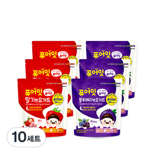 퓨어잇 내이브로 딸기엔요거트 3p + 블루베리엔요거트 3p, 10세트, 딸기요거트, 블루베리요거트