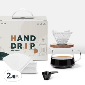 칼딘 V형 클리어 핸드드립 세트 화이트 2-4인용, 2세트, 5종, 600ml