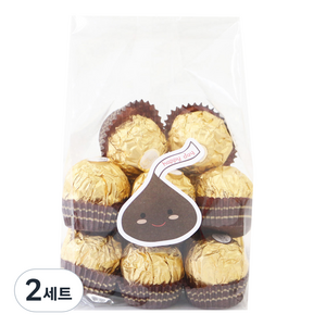 황씨네도시락 투명 M봉투 32p + 빅초콜릿 스티커 32p, 2세트
