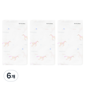 밤부베베 시그니처 사각기저귀 꿈꾸는 말랑이, 6개, 솜사탕 핑크