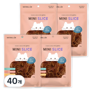 네츄럴랩 미니 슬라이스 져키 고양이 간식, 오리가슴살, 50g, 40개