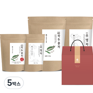자연지애 국내산 대왕 볶은 작두콩차 + 껍질째 볶은 우엉차 세트, 작두콩차 300g + 작두콩차 60g + 껍질째 볶은 우엉차 300g + 우엉차100g, 5박스