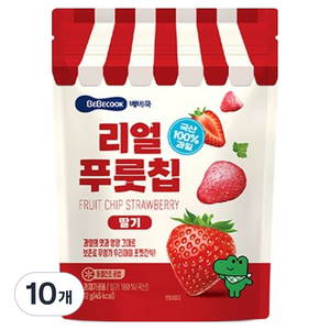 베베쿡 리얼푸룻칩 딸기, 12g, 10개
