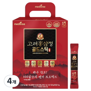 메디트리 고려 홍삼정 골드 스틱 100p, 4개, 1L