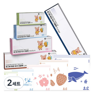 피그비 항균아기지퍼백 투명 필수5종 패키지, 2세트