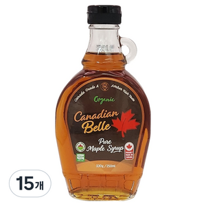캐네디안벨 유기농 퓨어 메이플시럽, 250ml, 15개
