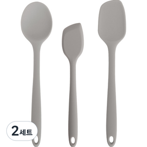 퍼기 실리콘 이유식 조리도구 3종 멀티스푼 + 스파출라 세트, 멀티스푼(대)+스파출라(소)+스파출라(대), 2세트, 웜그레이