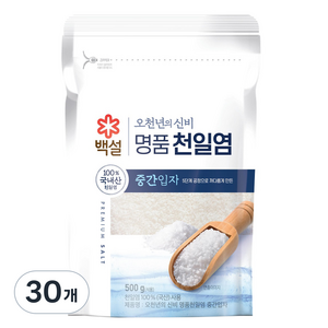 백설 오천년의 신비 중간입자 천일염, 500g, 30개