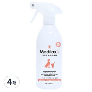 메디록스 반려동물용 P 살균소독 펫 탈취제 스프레이, 500ml, 4개