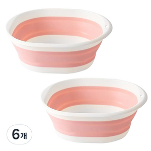 포코이 사각 접이식 대형 대야, 핑크, 6개