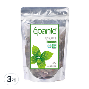 에빠니 유기농 레몬밤 삼각망 티백, 1.5g, 30개입, 3개