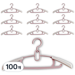 잇곰 아동용 논슬립 옷걸이, 100개, 핑크