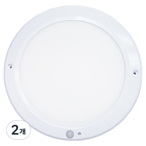 블루밍 LED 엣지 원형 센서등 20W, 주광색, 2개