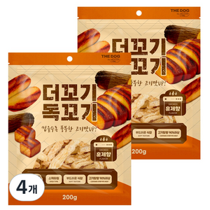 더독 강아지 오븐베이크 육포 간식 더꼬기 독꼬기, 4개, 200g, 혼합맛(치킨/훈제)