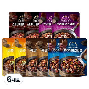 차오차이 짜장 혼합 5종 x 2p 세트, 180g, 6세트