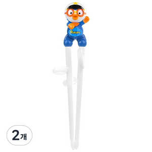 에디슨 경찰 뽀로로 아동교정젓가락 1단계 오른손용, 블루, 2개