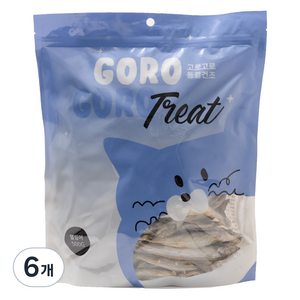 gorogoro 반려동물 동결건조 트릿 간식, 열빙어, 500g, 6개
