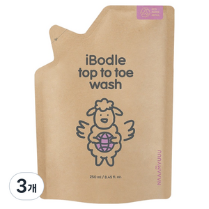 아이보들 탑투토워시 리필, 3개, 250ml