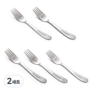 홈애니 국산 어린이포크 5종 세트, 2세트, 포크 토끼 + 코끼리 + 병아리 + 사자 + 돼지
