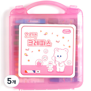 6000 모닝글로리 크레파스 핑크, 24색, 5개