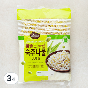맑은물에 참좋은 국산 숙주나물, 300g, 3개