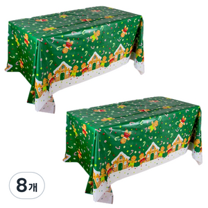 바디보 식탁 크리스마스 식탁보 2p, 그린쿠키맨, 220 x 130 cm, 8개