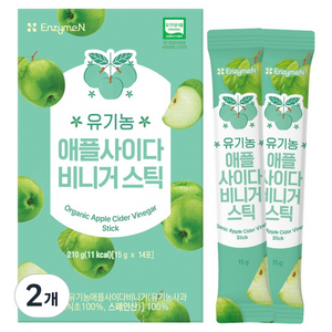 엔자임엔 유기농 애플 사이다 비니거 스틱 14p, 210g, 2개