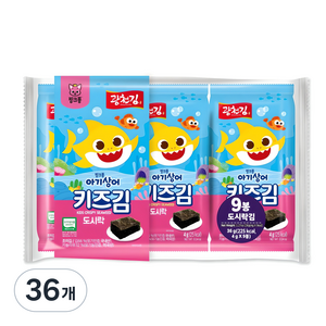 광천김 핑크퐁 키즈 도시락김, 김, 36g, 36개
