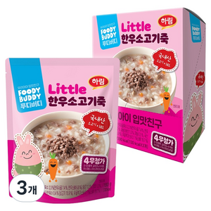 푸디버디 한우소고기죽 3p, 540g, 3개, 소고기맛