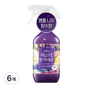 아우라 퍼퓸 섬유탈취제 미스틱 문라이즈 본품, 490ml, 6개
