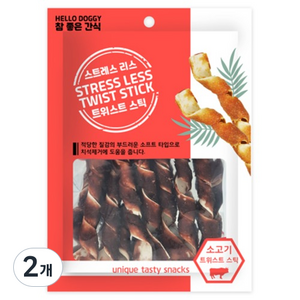 헬로도기 강아지 스트레스리스 육포 져키, 소, 104g, 2개