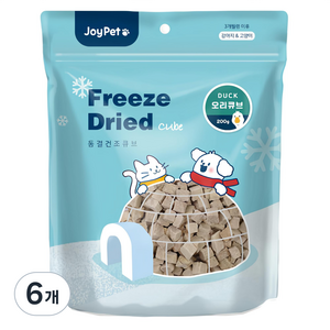 조이펫 반려동물 동결건조 큐브 간식, 오리, 200g, 6개