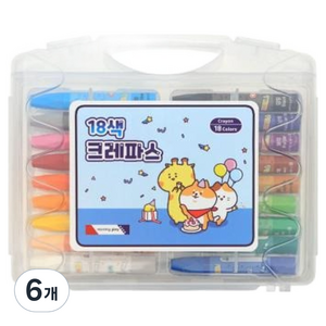 모닝글로리 크레파스 블루, 18색, 6개