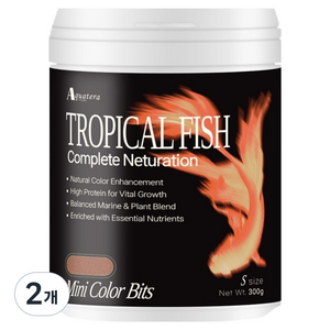아쿠아테라 컴플리트 뉴트리션 트로피컬피쉬 미니 컬러 비트 S, 300g, 2개