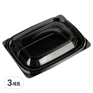 대성 프리미엄 반찬샐러드용기 뚜껑 세트 2호 흑색 DS-204, 300개, 3세트