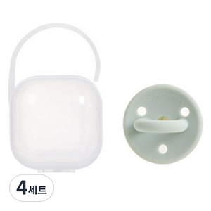 마더웍스 국내 제조 유아용 실리콘 쪽쪽이 + 케이스 세트, 세이지, ONE SIZE(0~36개월), 4세트