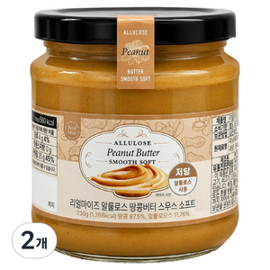 리얼마이즈 알룰로스 땅콩버터 스무스 소프트, 230g, 2개