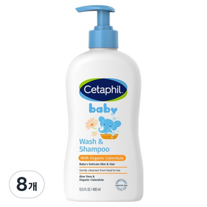 세타필 베이비 워시 앤 샴푸 카렌듈라, 8개, 400ml