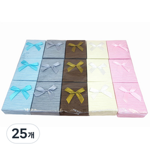 스트라이프 5종 x 3p 케이스 세트, 하늘, 연그레이, 브라운, 아이보리, 핑크, 25개