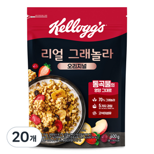 켈로그 리얼 그래놀라 오리지널 시리얼, 400g, 20개