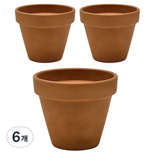 독일토분 오리지널 화분, 황토, 6개