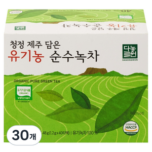 다농원 유기농순수녹차, 1.2g, 40개입, 30개