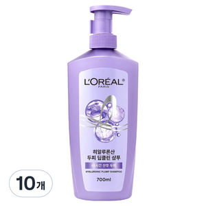 로레알파리 히알루론산 두피 딥클린 샴푸 48시간 산뜻 두피, 10개, 700ml