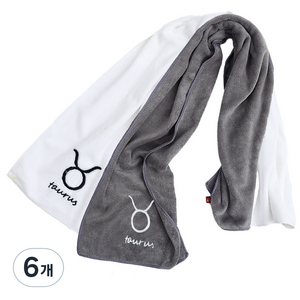별자리 스포츠타월 25 x 110 cm 110g, 황소자리(그레이+화이트), 6개