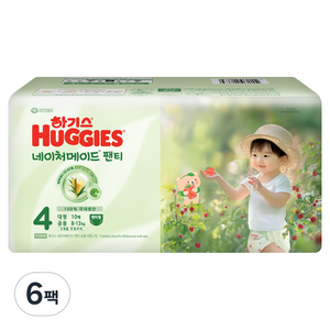 하기스 네이처메이드 팬티형 기저귀 대형 남여공용, 4단계, 60매