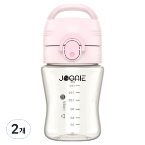 주니 PPSU 원터치 탑핸들 입모아컵, 베이비핑크, 2개, 210ml