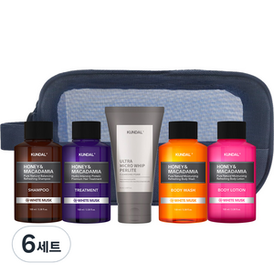 쿤달 여행용 헤어 5종 세트 화이트머스크향 B타입, 6세트