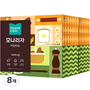 모나리자 천연펄프 키친티슈, 4개입, 8개