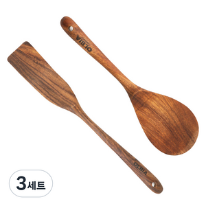 올비아 월넛 원목 조리도구 세트, 에그뒤집개 + 주걱, 3세트