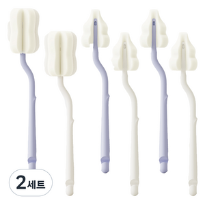 모윰 롱커브 스펀지 젖병 젖꼭지솔 6종 세트, 바이올렛, 코코넛, 2세트